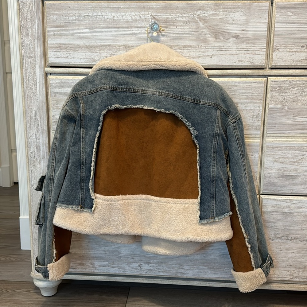 Denim Patch Work Jacket - Picture 3 of 3